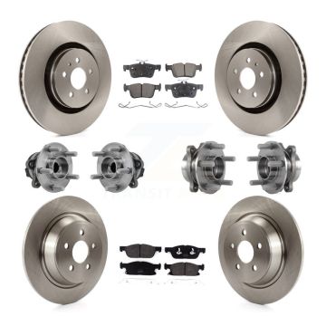 Front Rear Hub Bearings Disc Brake Rotors And Pads Kit (10Pc) For Lincoln Continental FWD KBB-126841