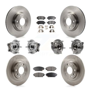 Front Rear Hub Bearing Disc Brake Rotors And Pads Kit (10Pc) For 2016-2018 Mazda CX-3 AWD KBB-126851