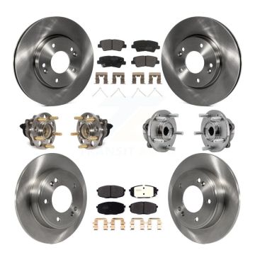 Front Rear Hub Bearing Brake Rotor Pads Kit (10Pc) For 17-19 Kia Soul Naturally Aspirated KBB-126854