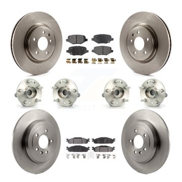 Front Rear Hub Bearing Brake Rotor Pads Kit (10Pc) For 15 Ford Explorer Limited/Sport/XLT KBB-126860