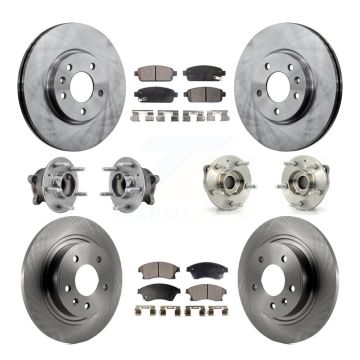 Front Rear Hub Bearings Disc Brake Rotors And Pads Kit (10Pc) For 2012-2013 Buick Verano KBB-126862