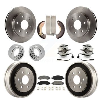 Front Rear Hub Bearings Disc Brake Rotors And Pads Shoes Kit (10Pc) For GMC Sierra 1500 KBB-126869