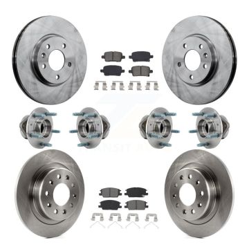 Front Rear Hub Bearing Disc Brake Rotor Pads Kit (10Pc) For Chevrolet Equinox GMC Terrain KBB-126878
