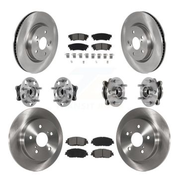 Front Rear Hub Bearing Brake Rotor And Pad Kit (10Pc) For Toyota Camry Lexus ES250 Avalon KBB-126881