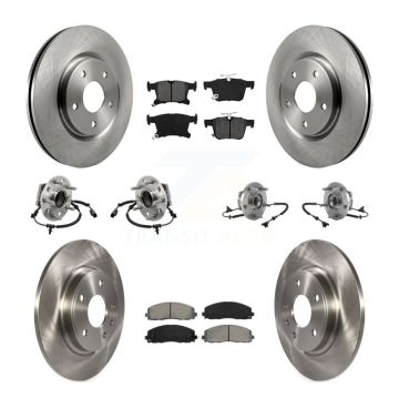Front Rear Hub Bearing Assembly Disc Brake Rotor And Pad Kit (10Pc) For Chrysler Pacifica KBB-126889