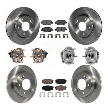 Front Rear Hub Bearing Brake Rotor Pads Kit (10Pc) For 17-19 Kia Soul Naturally Aspirated KBB-126893