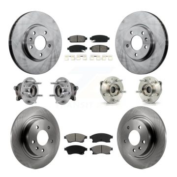 Front Rear Hub Bearings Disc Brake Rotors And Pads Kit (10Pc) For 2012-2013 Buick Verano KBB-126897
