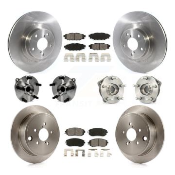 Front Rear Hub Bearings Assembly Disc Brake Rotors And Pads Kit (10Pc) For Subaru Impreza KBB-126898