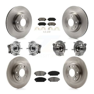 Front Rear Hub Bearing Disc Brake Rotors And Pads Kit (10Pc) For 2016-2018 Mazda CX-3 AWD KBB-126899
