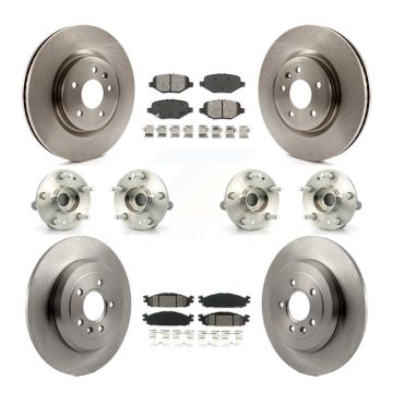 Front Rear Hub Bearing Brake Rotor Pads Kit (10Pc) For 15 Ford Explorer Limited/Sport/XLT KBB-126900