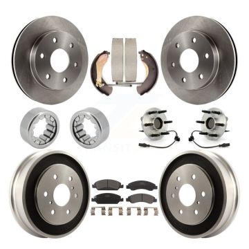 Front Rear Hub Bearings Disc Brake Rotors And Pads Shoes Kit (10Pc) For GMC Sierra 1500 KBB-126904