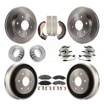 Front Rear Hub Bearings Disc Brake Rotors And Pads Shoes Kit (10Pc) For GMC Sierra 1500 KBB-126905