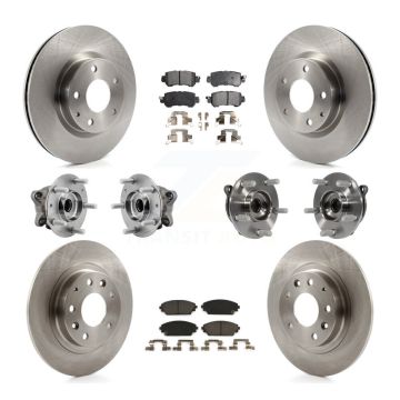 Front Rear Hub Bearing Disc Brake Rotors And Pads Kit (10Pc) For 2016-2018 Mazda CX-3 AWD KBB-126918