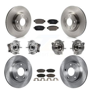 Front Rear Hub Bearing Disc Brake Rotors And Pads Kit (10Pc) For 2019-2021 Mazda CX-3 AWD KBB-126919