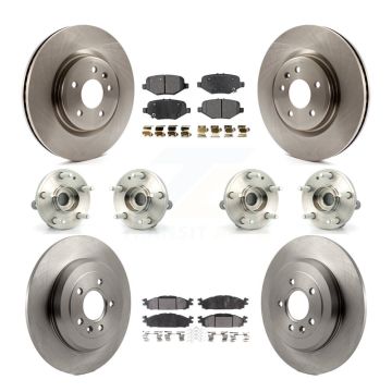Front Rear Hub Bearing Brake Rotor Pads Kit (10Pc) For 15 Ford Explorer Limited/Sport/XLT KBB-126920