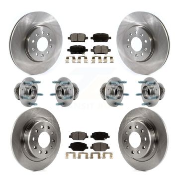 Front Rear Hub Bearing Disc Brake Rotor Pads Kit (10Pc) For Chevrolet Equinox GMC Terrain KBB-126935