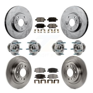 Front Rear Hub Bearing Disc Brake Rotor Pads Kit (10Pc) For Chevrolet Equinox GMC Terrain KBB-126936