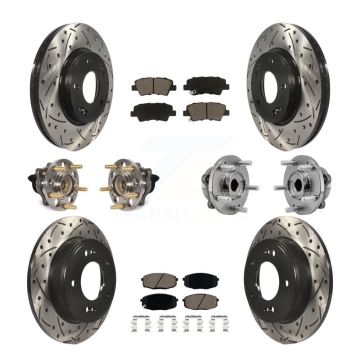 Front Rear Hub Bearing Coated Brake Rotor Pad Kit (10Pc) For Kia Soul Naturally Aspirated KBB-126955