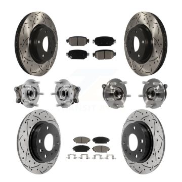Front Rear Hub Bearing Coated Brake Rotor And Pad Kit (10Pc) For 2019-2021 Mazda CX-3 AWD KBB-126959