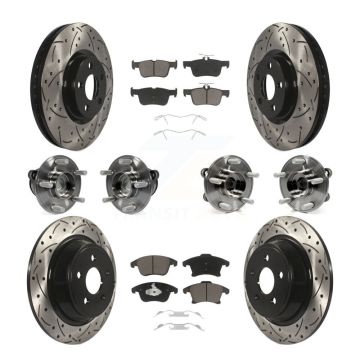 Front Rear Bearing Coated Brake Rotor Pad Kit (10Pc) For Ford Police Responder Hybrid SSV KBB-126972