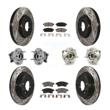 Front Rear Hub Bearing Coated Disc Brake Rotor Pads Kit (10Pc) For 2012-2013 Buick Verano KBB-126978