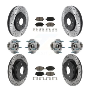 Front Rear Hub Bearing Coat Brake Rotor Pads Kit (10Pc) For Chevrolet Equinox GMC Terrain KBB-126982