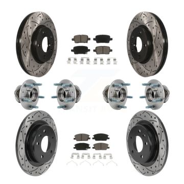 Front Rear Hub Bearing Coat Brake Rotor Pads Kit (10Pc) For Chevrolet Equinox GMC Terrain KBB-126983