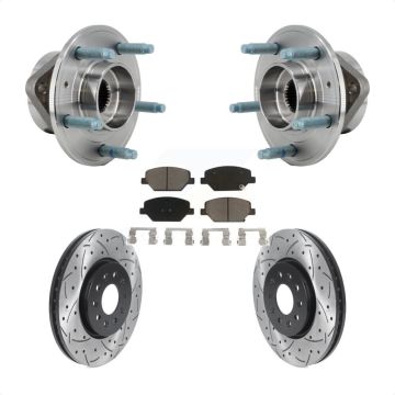 Front Hub Bearing Coated Drill Slot Brake Rotor Pad Kit For Chevrolet Equinox GMC Terrain KBB-126996