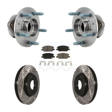 Front Hub Bearing Coated Drill Slot Brake Rotor Pad Kit For Chevrolet Equinox GMC Terrain KBB-126997