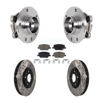 Front Hub Bearing Coat Drill Slot Brake Rotor Pad Kit For Jeep Compass Renegade Fiat 500X KBB-126999