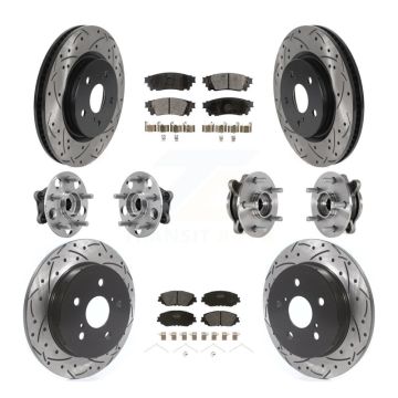 Front Rear Hub Bearing Coated Brake Rotor And Pad Kit (10Pc) For Toyota Camry Lexus ES250 KBB-127031