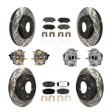Front Rear Hub Bearing Coated Brake Rotor Pad Kit (10Pc) For Kia Soul Naturally Aspirated KBB-127041