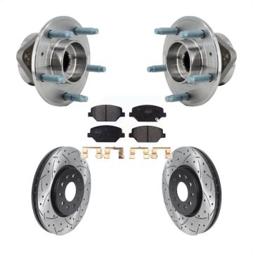 Front Hub Bearing Coated Drill Slot Brake Rotor Pad Kit For Chevrolet Equinox GMC Terrain KBB-127060