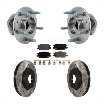 Front Hub Bearing Coated Drill Slot Brake Rotor Pad Kit For Chevrolet Equinox GMC Terrain KBB-127061
