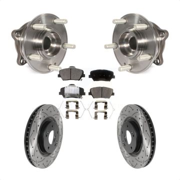Front Hub Bearing Assembly Coated Drilled Slotted Brake Rotor & Pads Kit For Hyundai Nexo KBB-127062