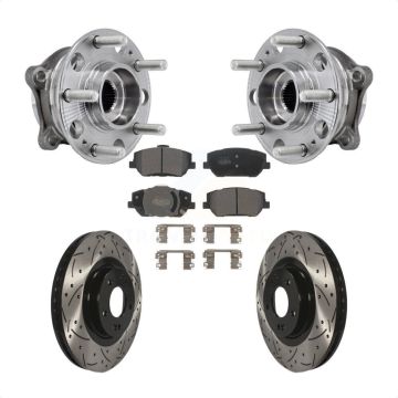 Front Hub Bearing Assembly Drill Slot Brake Rotor Pads Kit For 2019-2020 Hyundai Santa Fe KBB-127065