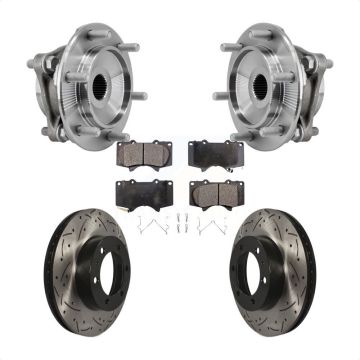 Front Hub Bearing Drill Slot Brake Rotor Pad Kit For Toyota Tacoma 4Runner FJ Cruiser 4WD KBB-127070
