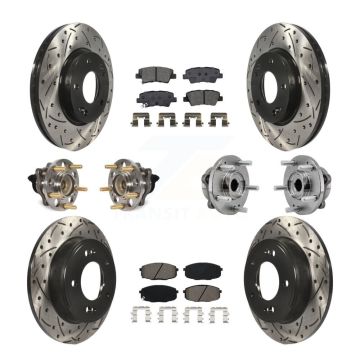 Front Rear Hub Bearing Coated Brake Rotor Pad Kit (10Pc) For Kia Soul Naturally Aspirated KBB-127080