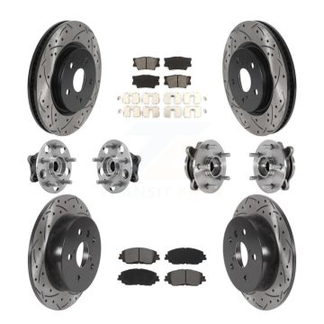 Front Rear Hub Bearings Coated Disc Brake Rotors And Pads Kit (10Pc) For Toyota Camry KBB-127083