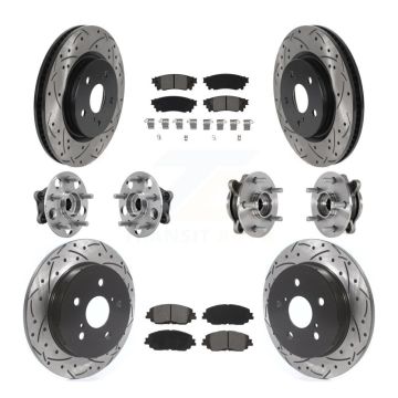 Front Rear Hub Bearing Coated Brake Rotor And Pad Kit (10Pc) For Toyota Camry Lexus ES250 KBB-127085