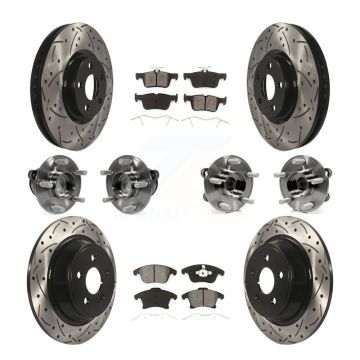 Front Rear Bearing Coated Brake Rotor Pad Kit (10Pc) For Ford Police Responder Hybrid SSV KBB-127095