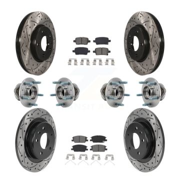 Front Rear Hub Bearing Coat Brake Rotor Pads Kit (10Pc) For Chevrolet Equinox GMC Terrain KBB-127101