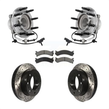 Front Hub Bearing Assembly Drill Slot Brake Rotor Pad Kit For 2018 Chevrolet Express 2500 KBB-127108