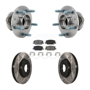 Front Hub Bearing Coated Drill Slot Brake Rotor Pad Kit For Chevrolet Equinox GMC Terrain KBB-127112