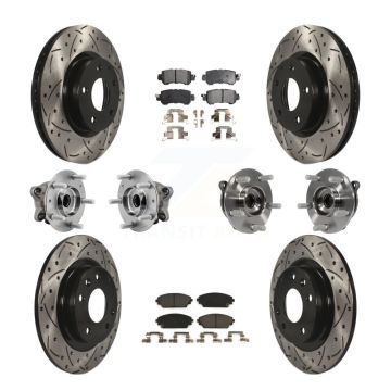 Front Rear Hub Bearing Coated Brake Rotor And Pad Kit (10Pc) For 2016-2018 Mazda CX-3 AWD KBB-127119