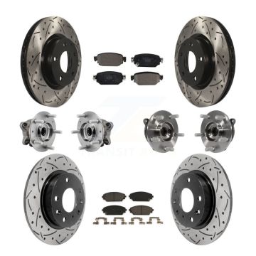 Front Rear Hub Bearing Coated Brake Rotor And Pad Kit (10Pc) For 2019-2021 Mazda CX-3 AWD KBB-127120
