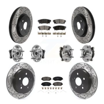 Front Rear Hub Bearing Coated Brake Rotor And Pad Kit (10Pc) For Toyota Camry Lexus ES250 KBB-127123