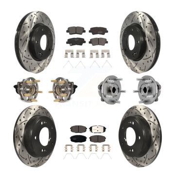 Front Rear Hub Bearing Coated Brake Rotor Pad Kit (10Pc) For Kia Soul Naturally Aspirated KBB-127131