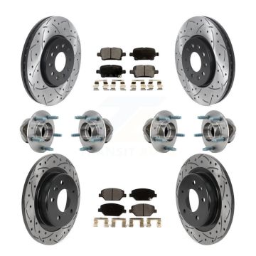 Front Rear Hub Bearing Coat Brake Rotor Pads Kit (10Pc) For Chevrolet Equinox GMC Terrain KBB-127136