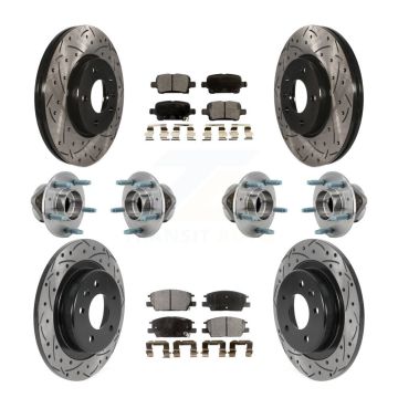Front Rear Hub Bearing Coat Brake Rotor Pads Kit (10Pc) For Chevrolet Equinox GMC Terrain KBB-127137